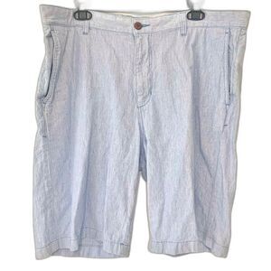 Tommy Bahama Linen Cotton Blend Chino Shorts size 38 Blue Preppy Dressy Vacation